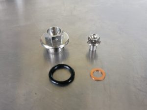 Titanium Oil Fill Cap + Coolant Drain Plug - PreDrilled