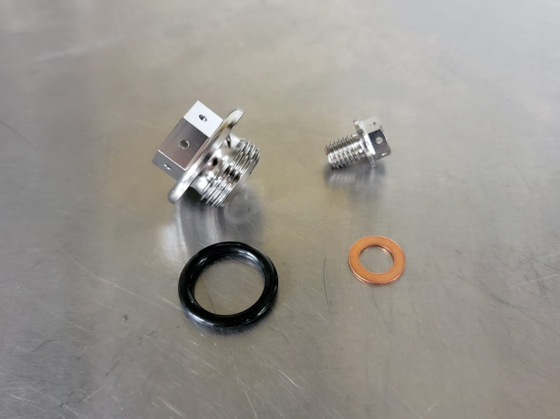 Titanium Oil Fill Cap + Coolant Drain Plug - PreDrilled - Image 4